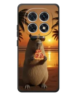 Чехол для Xiaomi Poco M8 с картинкой «Капибара с пиццей»