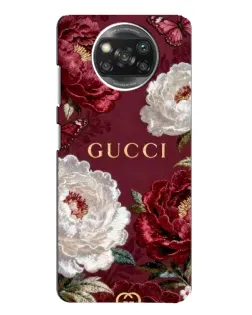 Чохол для Xiaomi POCO X3 Pro з картинкою «Gucci — бордові троянди»