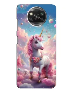 Чехол для Xiaomi POCO X3 Pro с картинкой «Единорог среди облаков»
