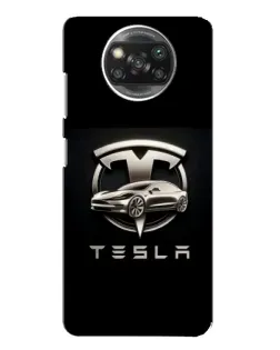 Чохол для Xiaomi POCO X3 Pro з картинкою «Tesla — срібне авто»