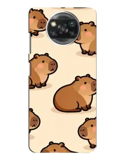 Чохол для Xiaomi POCO X3 Pro з картинкою «Паттерн милих капібар»