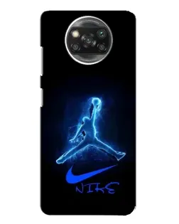 Чехол для Xiaomi POCO X3 с картинкой «Jordan Neon Blue»