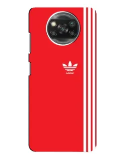 Чехол для Xiaomi POCO X3 с картинкой «Красный минимализм Adidas»