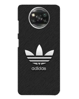Чехол для Xiaomi POCO X3 с картинкой «Adidas Карбоновая текстура»
