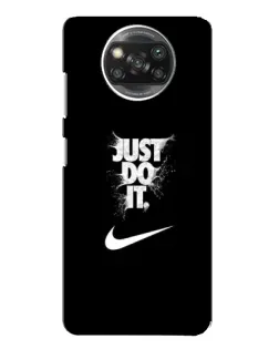 Чохол для Xiaomi POCO X3 з картинкою «Текстовий принт Nike»