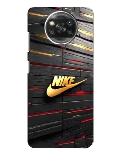 Чохол для Xiaomi POCO X3 з картинкою «Золотий Nike на металі»