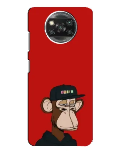 Чохол для Xiaomi POCO X3 з картинкою «Bored Ape — червоний фон»