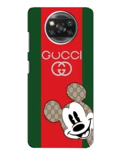 Чехол для Xiaomi POCO X3 с картинкой «Gucci — полосы и Микки»