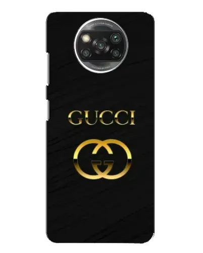Чехол для Xiaomi POCO X3 с картинкой «Золотой логотип Gucci»