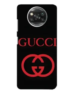 Чехол для Xiaomi POCO X3 с картинкой «Gucci — красный логотип»