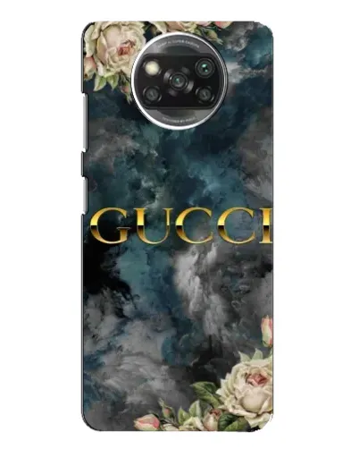 Чехол для Xiaomi POCO X3 с картинкой «Абстрактные цветы Gucci»