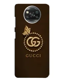 Чехол для Xiaomi POCO X3 с картинкой «Gucci — золотая бабочка»