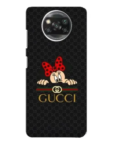 Чехол для Xiaomi POCO X3 с картинкой «Минни Маус Gucci — черный»