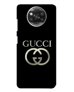 Чехол для Xiaomi POCO X3 с картинкой «Gucci — золото на черном»
