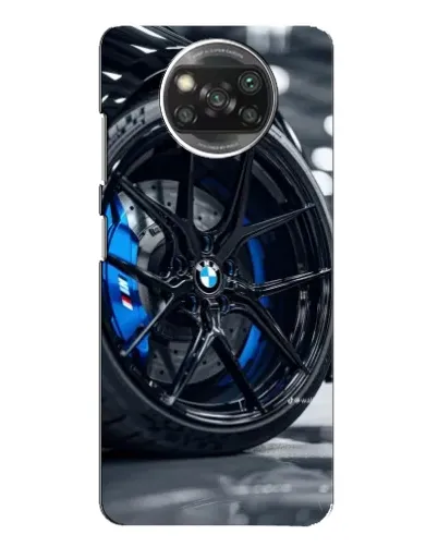 Чехол для Xiaomi POCO X3 с картинкой «Колесо BMW вблизи»