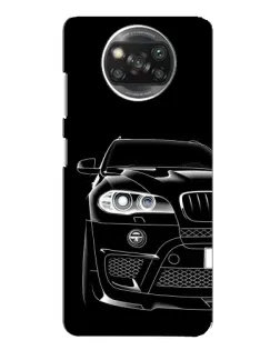 Чехол для Xiaomi POCO X3 с картинкой «Темный силуэт BMW»