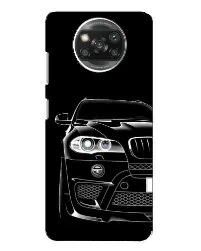 Чехол для Xiaomi POCO X3 с картинкой «Темный силуэт BMW»