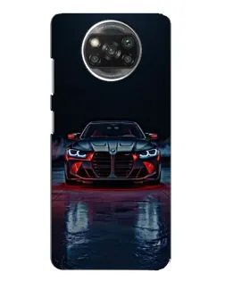 Чехол для Xiaomi POCO X3 с картинкой «BMW на мокрой дороге»