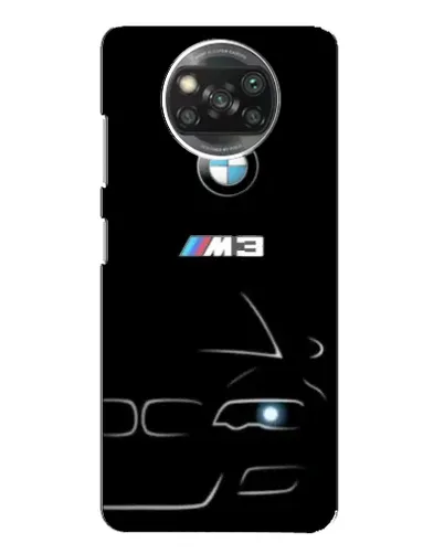 Чехол для Xiaomi POCO X3 с картинкой «Минималистичный принт BMW M3»
