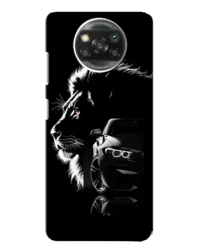 Чехол для Xiaomi POCO X3 с картинкой «BMW и лев»