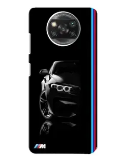 Чехол для Xiaomi POCO X3 с картинкой «Силуэт BMW в темноте»