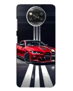 Чехол для Xiaomi POCO X3 с картинкой «Красная BMW на дороге»