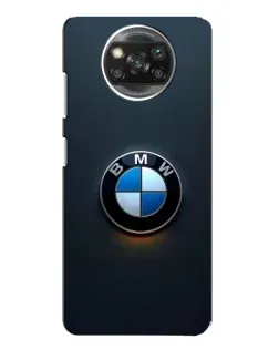 Чехол для Xiaomi POCO X3 с картинкой «Логотип BMW — минимализм»