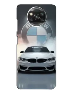 Чехол для Xiaomi POCO X3 с картинкой «BMW в белом дыму»