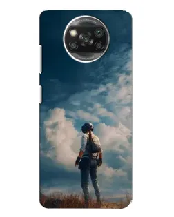 Чехол для Xiaomi POCO X3 с картинкой «Герой PUBG на скале»