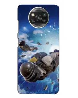 Чехол для Xiaomi POCO X3 с картинкой «Десант PUBG — прыжок»