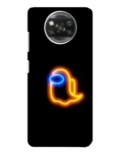 Чехол для Xiaomi POCO X3 с картинкой «Among Us неоновое сияние»