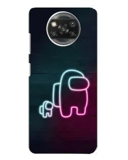 Чехол для Xiaomi POCO X3 с картинкой «Among Us неон-арт»