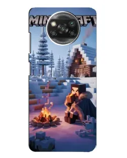 Чохол для Xiaomi POCO X3 з картинкою «Зимовий Minecraft»