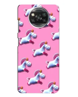 Чехол для Xiaomi POCO X3 с картинкой «Единороги на розовом»