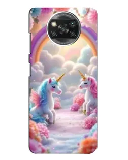 Чехол для Xiaomi POCO X3 с картинкой «Радуга и единороги»