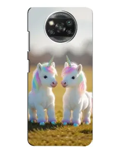 Чехол для Xiaomi POCO X3 с картинкой «Пара единорогов»