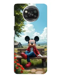 Чехол для Xiaomi POCO X3 с картинкой «Микки на скамейке»
