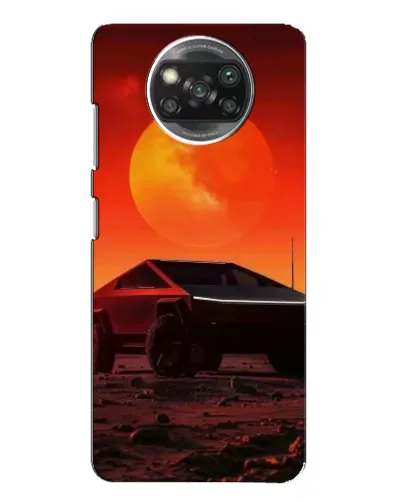 Чехол для Xiaomi POCO X3 с картинкой «Cybertruck на Марсе»