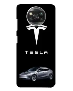 Чехол для Xiaomi POCO X3 с картинкой «Tesla Model Y»
