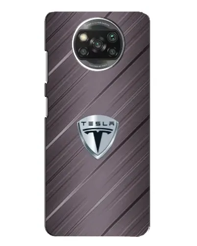 Чехол для Xiaomi POCO X3 с картинкой «Металлическая текстура Tesla»