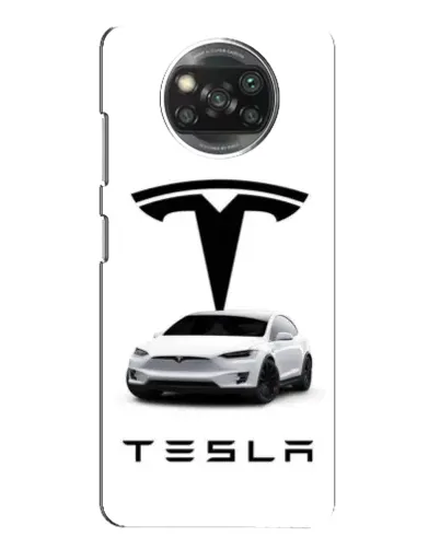 Чехол для Xiaomi POCO X3 с картинкой «Tesla White Style»