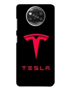 Чехол для Xiaomi POCO X3 с картинкой «Tesla Red Logo»