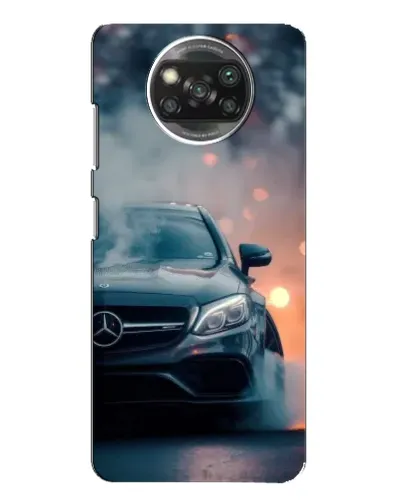 Чехол для Xiaomi POCO X3 с картинкой «Mercedes — ночной город»