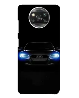 Чехол для Xiaomi POCO X3 с картинкой «Audi в неоне»