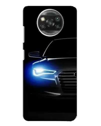 Чехол для Xiaomi POCO X3 с картинкой «Неоновый взгляд Audi»