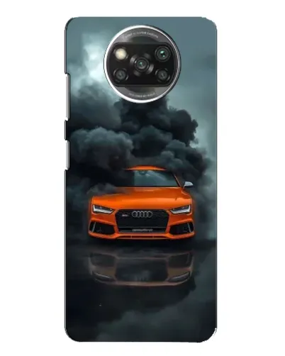 Чехол для Xiaomi POCO X3 с картинкой «Audi в облаках дыма»