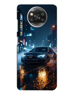 Чехол для Xiaomi POCO X3 с картинкой «Ночной город и Audi»