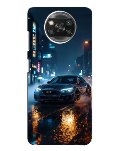 Чехол для Xiaomi POCO X3 с картинкой «Ночной город и Audi»
