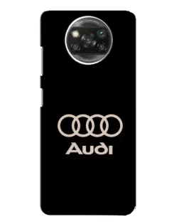 Чехол для Xiaomi POCO X3 с картинкой «Audi — золотой логотип»