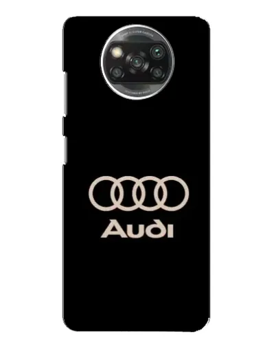 Чехол для Xiaomi POCO X3 с картинкой «Audi — золотой логотип»